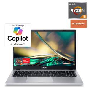 515ftw-100129936 Laptop Acer Aspire 3 AMD Ryzen 5 15.6 pulgadas 512 GB SSD 8 GB RAM Plata